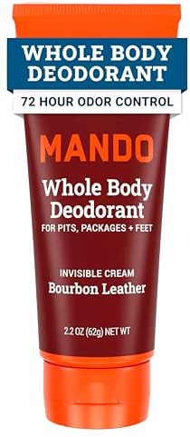 Mando Whole Body Deodorant - Men's Aluminum-Free Invisible Cream Deodorant - Bourbon Leather - 2.2oz - Pack Of 01