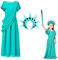 Grüne Göttin-Kostüme, Country-Symbole-Kleider, Taschenlampenzubehör der Statue De La, historische Cosplay-Kostüme, klassische Freiheitsstatue, Kleider zum Feiern der Statue