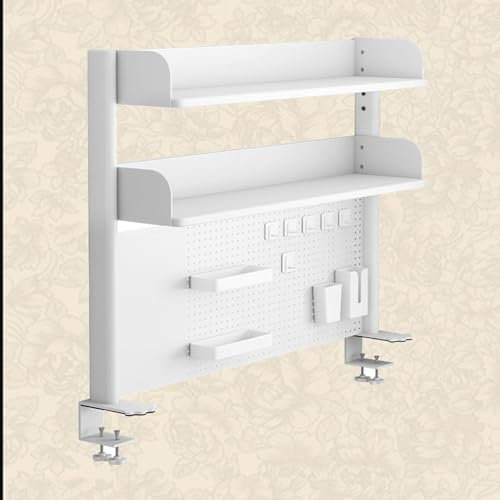 Pegboard-Arbeitsplatz-Schreibtisch-Extender-Organizer-Regal zum Anklemmen an Computertisch-Zubehör für Büro-Sichtschutz-Panel-Gaming-Schreibtisch 23,6/31,5/39,3 Zoll Desktop-Regalsystem Schw