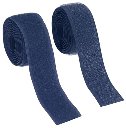 YELARXI Ruban auto-agrippant en nylon à coudre - 2,5 cm de large - Dos non adhésif - 0,9 m - Pour vêtements, travaux manuels, couture, projet de bricolage - Bleu marine