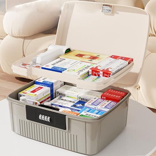 Sightday 16L Lockable Storage Box,Medicine Storage Box,Cell Phone Lock Box,Combination Lock Box For Kitchen/Home/School/Fridge/Office/Personal/Travel(Grey)