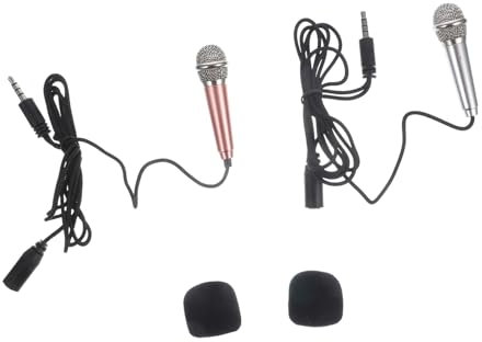 FUNNETOYU 2pcs Mini Microphones for Singing Handheld Vocal Microphone Easy to Use Phone Tablet Computer