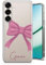 Personalised Phone Case for Samsung Galaxy J6 (2018) - Clear Soft Gel Cover Cute Pink Bow Design Style With Your Own Name Text - Large Bow Name