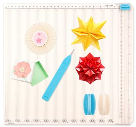 OTCRAFT Papierschneider, Punktebrett, 30,5 x 30,5 cm, mit 1 Schneid- und 1 Ritzklingen, Bastelpapierschneider zum Falten und Punktezählen, Einband von Buch und Geschenkbox und Foto