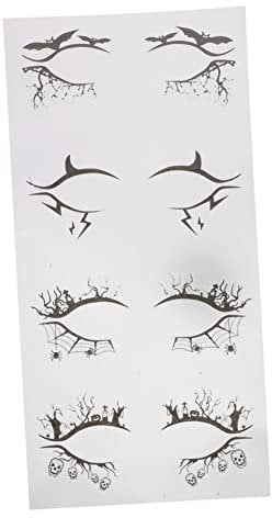 Ipetboom 4 Autocollants de Maquillage Temporaire pour Halloween de Décorations pour Yeux Forme de Chauve Souris et Araignée Outils de Maquillage Élégants et Mystérieux