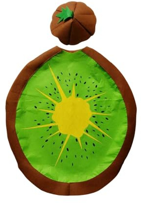 rockible Obstkostüm, Halloween-Cartoon-Kostüm Kinder Erwachsene,Cartoon-Obstkostüme, Kiwi Pitaya Blaubeere Kostüm Outfit mit Hut für Karneval Party Festival Cosplay Requisite, Kiwi Erwachsene