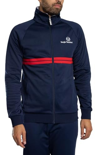 Sergio Tacchini Herren Neue Dallas Trainingsjacke, Maritime Blue/White/Adrenaline Rush, L