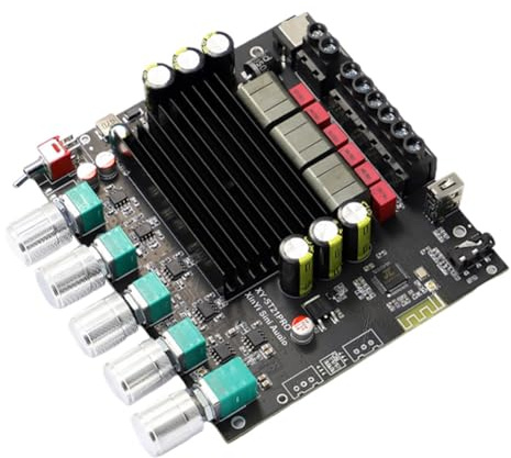 Tsudoku Carte Amplificateur de Puissance Audio Numérique Bluetooth ST21PRO 2.1 Canaux 100 W X 2 + 200 W Caisson de Basses TPA3221 Dépasse 3116 A