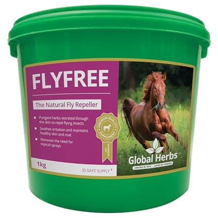 Global Herbs FlyFree for Horses Summer Skin & Fly Season Support Herbal Supplement