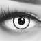 Lentillas de color blancas negro Lunatic 1 par. Cómodas y perfectas para carnaval de Halloween, cosplay de anime, blandas, sin dioptrías + recipiente de lentillas, sin graduación