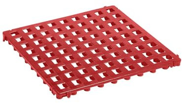 Kunststoff-Bodenrost, Polyethylen, 500 x 500 mm, Standard, VE 20 STK, rot.