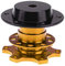 FireAngels Universal Steering Wheel Snap Off Quick Release Hub Adapter Boss Kit With 6-hole Steering Wheel Hub (Gold)