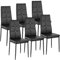 tectake® Silla de Comedor, Asiento y Respaldo Acolchado, Piel Sintética, Piedras Brillantes, Sillas Modernas, Sillas Cocina, Alta Capacidad de Carga, Montaje Rápido - 6 Sillas Negro