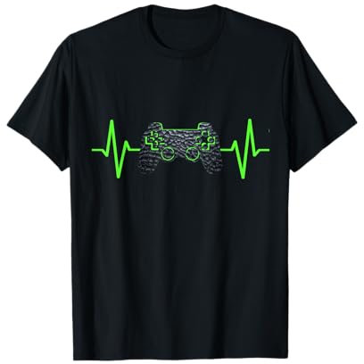 Gamer Heartbeat Videospiele Gaming Zocker Jungen Teenager T-Shirt