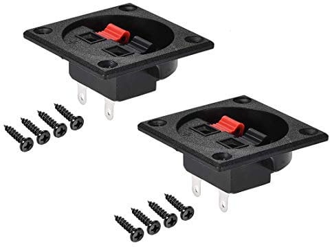 N/A 2-Wege Frühling Lautsprecher Terminal Clip Push Release Anschluss Audio Kabel Klemmen Band schwarz rot WP2-7 2 Stück