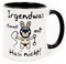Irgendwas stimmt mit Hasi nicht SM Kaffee Tasse Becher Hase Osterdeko Zubehör Artikel SadoMaso Geschenk Lustig Ostern Idee Witzig Spruch Ostergeschenk Handwerker Büro Arbeit Paare Keramik 330 ml
