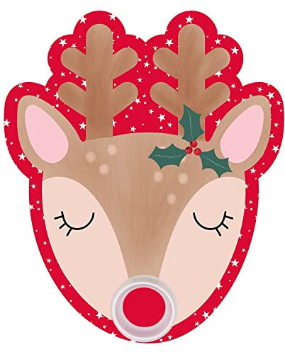 Swan household ® - Christmas Xmas Breakfast Plate Children Kids Santa Treat Melamine Plate (Reindeer)
