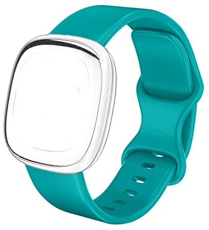 CoolGadget Armband für Fitbit Versa 3/Sense Silikon Sport Türkis | Ersatzarmband weich und atmungsaktiv, verstellbar, wasserfest, für Damen und Herren