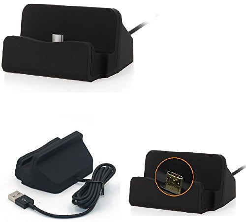 K-S-Trade Dockingstation For Nokia C21 Plus 4GB Docking Station Compatible With Nokia C21 Plus 4GB Micro USB Desktop Dock Charger Charging Stand Cradle Black 1x