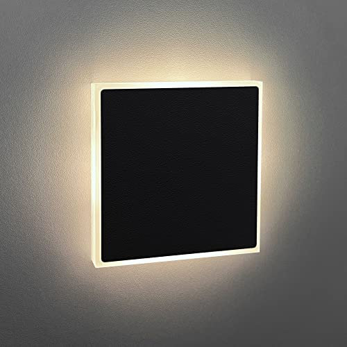 LEDFULL® Treppenbeleuchtung LED Tricolor 3in1 Verbesserte Version 230V Wandeinbauleuchte für Schalterdose - Stufenbeleuchtung für Innen in Schwarz Randbeleuchtet