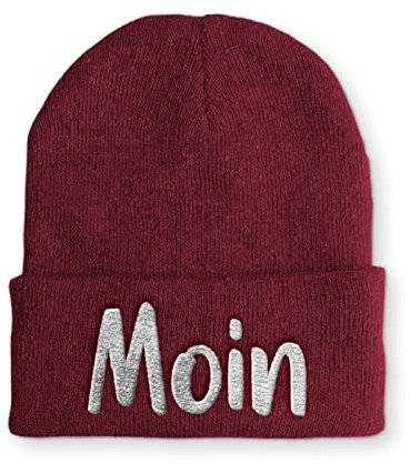 Moin Statement Wintermütze lustiges Statement für den Winter, Farbe: Bordeaux