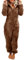 YILEEGOO Women Fleece Onesies Zip Up One Piece Hooded Pajamas Cozy Sleepwear Pyjamas Autumn Winter Warm Loungewear Jumpsuit Brown