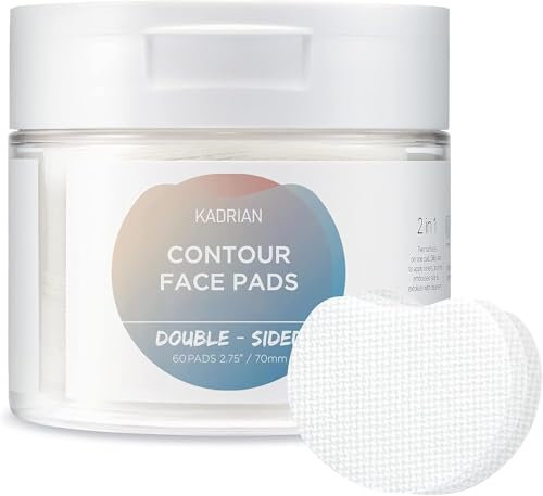 KADRIAN Peeling-Baumwoll-Pads, doppelseitig, rundes Wattepad für Gesicht, Make-up-Toner-Pads, Wattepads für Gesicht und Augen, fusselfreie Make-up-Entferner-Pads, Hautpflege, Gesichtsreinigungspads