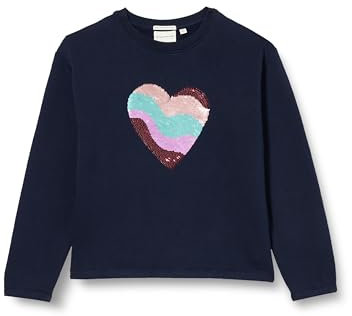 TOM TAILOR Mädchen 1037947 Sweatshirt mit Pailletten, 10668-sky Captain Blue, 116/122