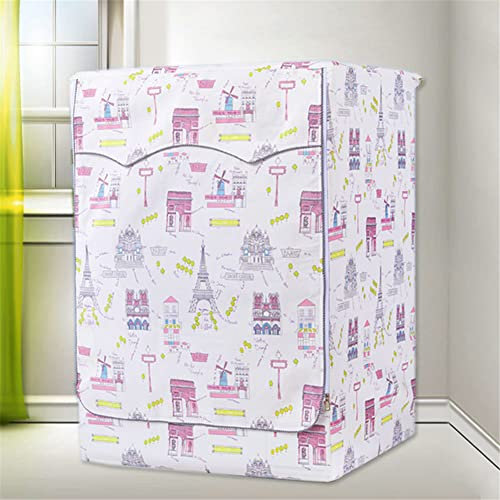 Odot Washer Dustproof Cover Front Load, Washing Machine Dryer Protector Sunscreen Waterproof Tumble Dryer Case Protective Cover for Most Front Loadi (tower,L)