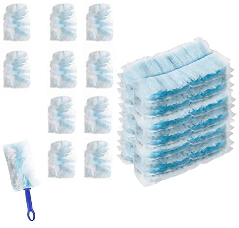 Norhogo 20PCS Fluffy Duster Refills, Disposable Electrostatic Duster Hand Duster Refills, Refill Duster for Cleaning, for Blinds PC Keyboard Office Desk Dresser Car Dashboard (Blau)