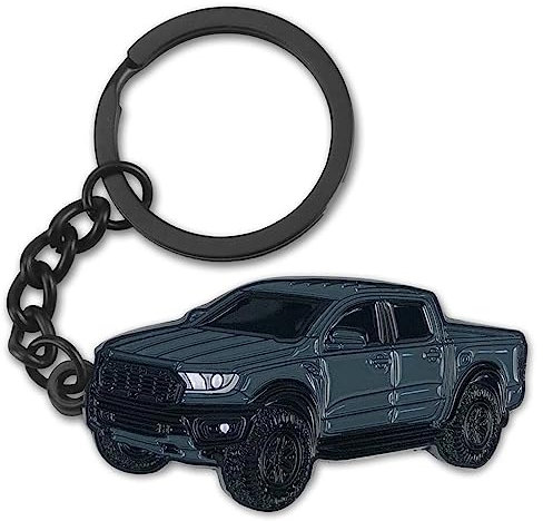 glahorse Für Ford Raptor Pickup Truck Schlüsselanhänger,Für Ford F150 F250 F350 Zubehör,Metall Schlüsselanhänger, Magnetisch Grau, Compatible with all keychains