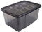 Acan Tradineur - Caja translúcida de almacenaje con tapa, plástico, cajón multiusos, ordenación, almacenamiento de objetos, hogar, fabricada en España, 60 litros, 29,7 x 61,5 x 45 cm, gris