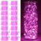 Maxee 16 Stück 2M Rosa LED Lichterkette Batterie, Wasserdicht für DIY, Party, Stimmung Lichter, Weihnachtsdeko, Innen- und Außenbereich Deko, 4 Stück Quadratische + 12 Stück Flache Lichterkette