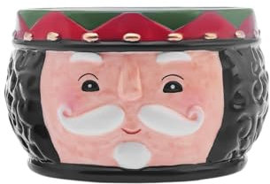 Karaca New Year Christmas Nutcracker Dipping Dish, 12cm, Christmas Gifts, New Year Collection, Xmas Design, Black Multi