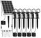 MEIHUA Spot Solaire Exterieur Lot de 6 2700K Blanc Chaud Lampe Solaire 6000mAh IP66 Étanche 3 Luminosité 3 Modes Lumière Exterieur pour Jardins, Arbres, Chemins, Terrasse
