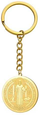 Amaxer Heiliger Benedikt von Nursia Halskette Heilige Medaille Religiöser Schutz Amulett Schmuck Halskette für Frauen Männer