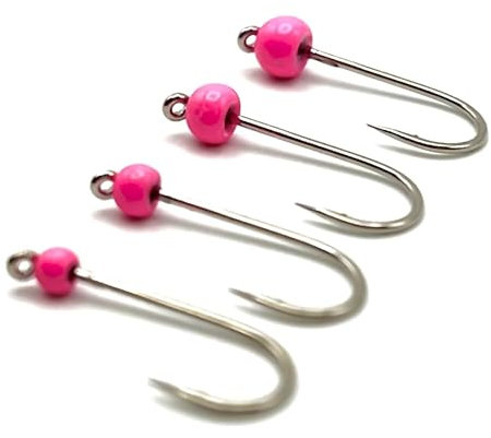 KOLIBRI Tungsten Micro Jighaken Set - je 4 STK. | Forellen Wolframperlen Ultralight Haken zum Angeln mit Gummiköder | Tungsten Jigs Trout Fishing Hooks