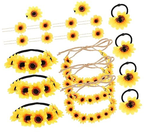 Mikinona Serrage-têtes Pour Femmes Et Filles Tournesol 20 Pièces Taille Unique Décoratifs Réglables Coiffure Créative Pour Fêtes Garden-parties Et Cocktails