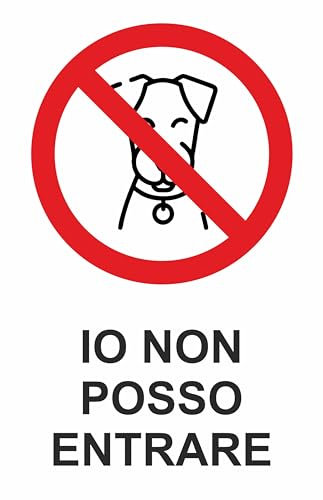 GLOBAL CARTELLO SEGNALETICO - Io non posso entrare - Adesivo Extra Resistente, Pannello in Forex, Pannello In Alluminio (20X31 CM, Alluminio)