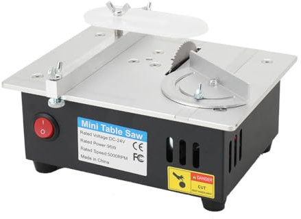 SUDEG Mini Scies à Table,Mini Scie Circulaire de Table, Scie Circulaire Sur Table,96W,Scie à table de précision avec Variateur de Vitesse 7 Vitesses pour Bois/DIY/Artisanat,5000tr/min