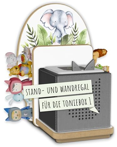 Holzura Tonie Regal für die Toniebox Ladestation und Toniefiguren, Halterung zur Tonie Aufbewahrung