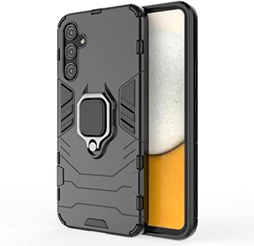 Draamvol for Samsung Galaxy A34 5G Case with Ring Holder Kickstand Cover Shockproof Military Grade Protection Soft TPU Bumper Hard PC Back Case for Samsung A34 5G Phone Case,Black
