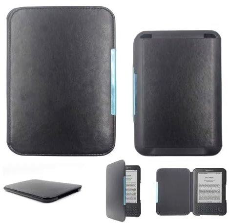 Case for Kindle 3rd 6-inch Model D00901 Cover for Kindle Keyboard (Kindle 3/D00901) Business Light Luxury Smart E-book PU Leather Case (Black)