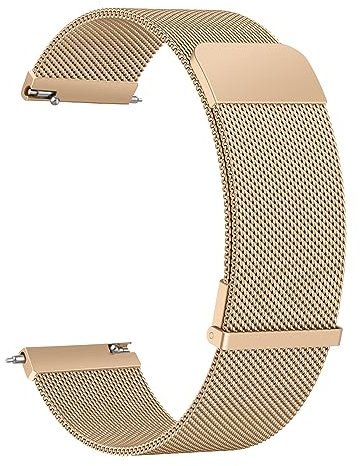 Amzpas Armband für Amazfit GTR 2/GTR 3/GTR 4 Armband Metall Damen Herren,Metall Ersatzarmband Magnetschloss 22mm Uhrenarmband für Amazfit GTR 47mm/GTR 3 Pro/GTR 2e/Stratos 3/Cheetah Pro (Roségold)