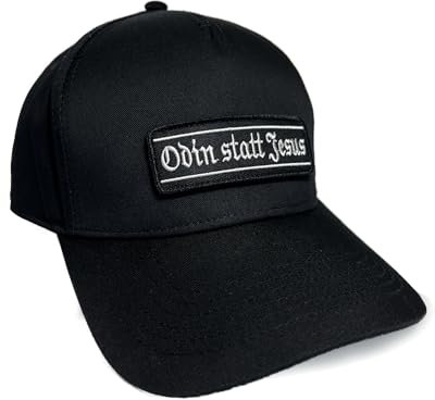 No Face No Name Basecap Odin statt Jesus in schwarz I Unisex frei einstellbar I bestickter Patch I Snapback Cap Kappe Mütze