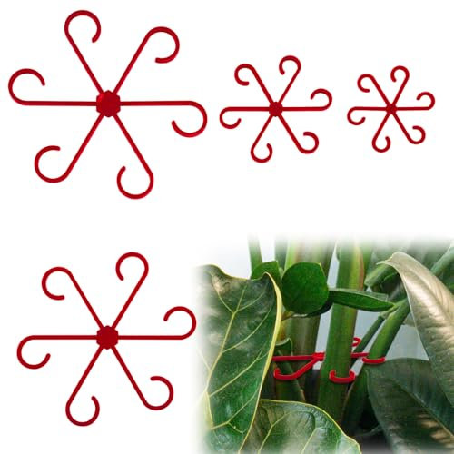 XIHIRCD 4pcs Supports Tiges Plantes, Grimpantes Plantes d'Intérieur Supports Tiges Plantes Grimpantes Supports Tiges Plantes Grimpantes Accessoires de Croissance pour Plantes Grimpantes (Rouge)