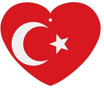 Auto-Lufterfrischer in Herzform, Motiv: Flagge der Türkei, 6 Stück, Aromatherapie-Tabletten für Auto, Kleiderschrank, Schuhschrank, beseitigt Gerüche