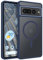 YINLAI Coque Magnétique pour Google Pixel 7 Pro, Compatible avec MagSafe, Etui Translucide Mat Arrière Housse Fine Protection Caméra Dos Antichoc Anti-Rayures Case pour Google Pixel 7 Pro, Bleu