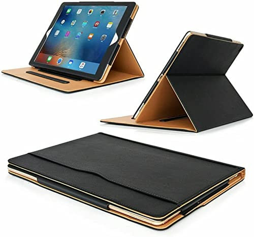 M TECH Tan Premium Leather Case for iPad 9th Generation 10.2-Inch 2021, iPad 8th/7th Gen 10.2 2020-19, iPad Air 3 Pro 10.5. Flip Folio Stand Case Smart Book Cover, Auto Wake/Sleep