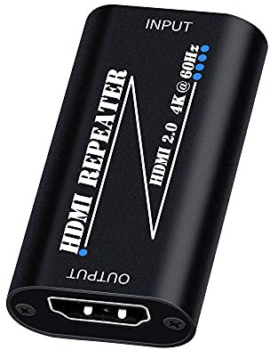 Techigher Amplificador extensor HDMI hembra a hembra, adaptador de cable HDMI a HDMI, repetidor HDMI 4K 60Hz, adaptador de extensión HDMI, amplificador de señal HDMI 2.0 de 30 m para PS4/DVD/TV Box,